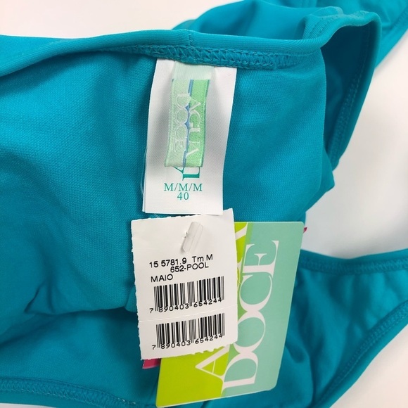 Agua Doce one piece swim suit plunge neck blue - Picture 6 of 6